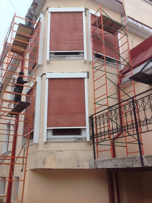 Curtains installed on the opening